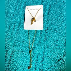 Beautiful Lock And Key Necklace With Earrings